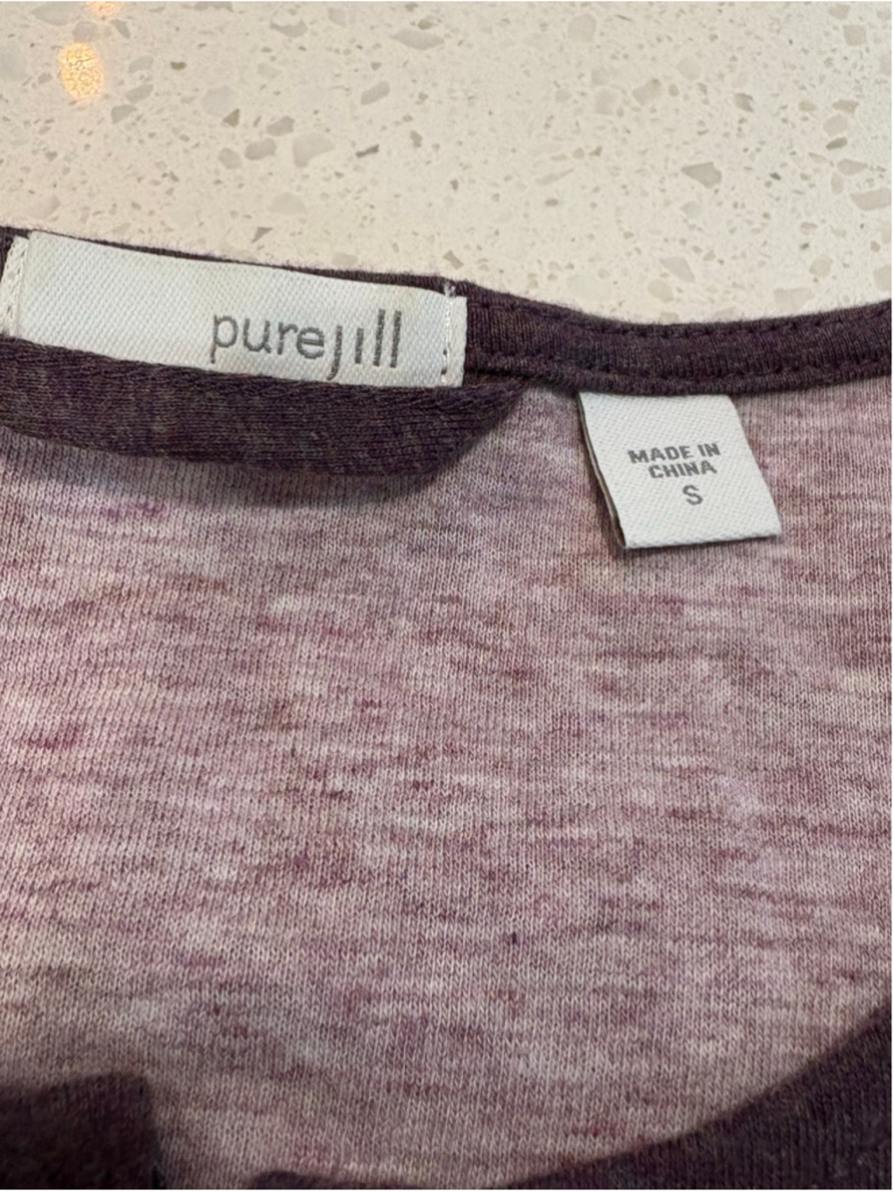 J.Jill Pure Jill Full Zip Cardigan Jacket Heather Purple Cotton Knit Size S - Picture 7 of 9
